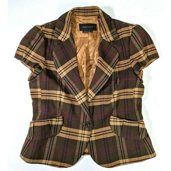BCBGMAXAZRIA Blazer Jacket Plaid  Academia - Picture 11 of 11